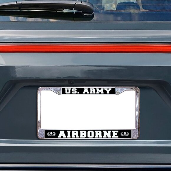 US Army Airborne Metal License Plate Frame (Exclusive Design) (Licensed Product) - Picture 2 of 3